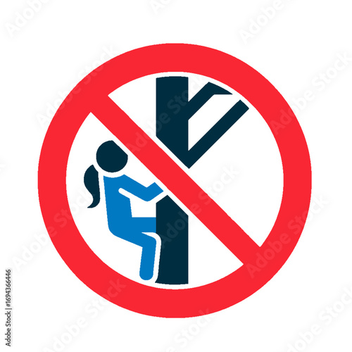 Icon prohibiting women from climbing trees