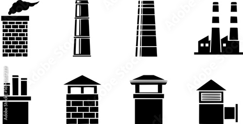 Chimney icon set. vector icons for apps and website ui design