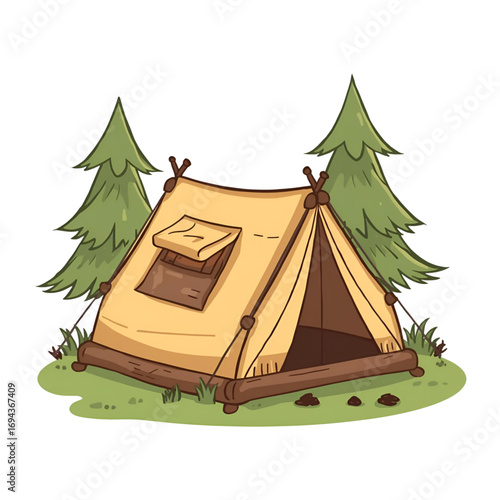 tent in the woods