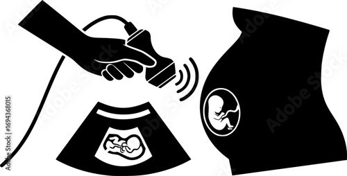 Ultrasonography icon vector. Logo Template illustration design