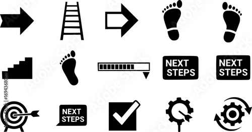 Next steps icon Graphic vector set for ui design