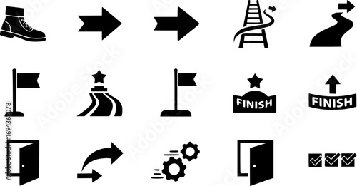 Next steps icon Graphic vector set for ui design