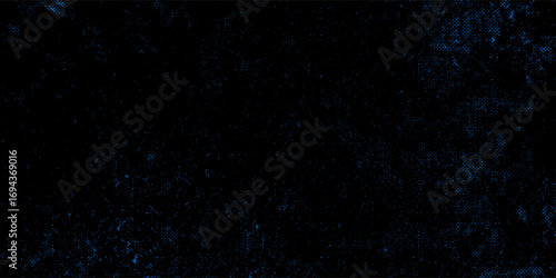 Flowing dot particles light wave pattern halftone blue and green gradient smooth curve shape isolated on black background. Vector in concept of technology, science, music, modern arts grid