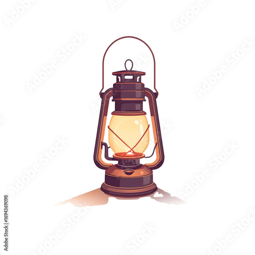 old oil lamp isolated on white background