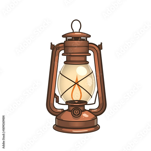old oil lamp isolated