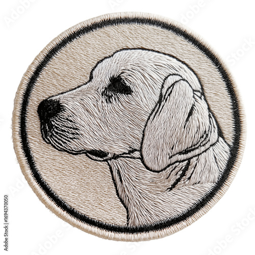 Handmade Embroidered Dog Patch Silhouette - Vintage Style Pet Lover Gift