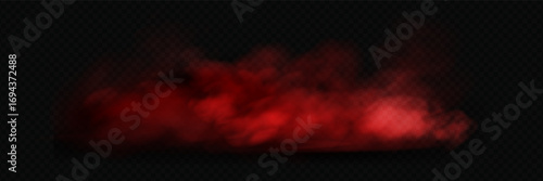 Fiery red background with black smoke, glowing flames, sparks, and hot embers. Transparent overlay effect creating a dramatic light texture.