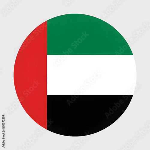 Free Download United Arab Emirates Flag Emblem in a Circular Design, Representing National Pride & Identity - GFXLoad