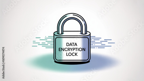 Data encryption lock illustration a symbol of security and protection for sensitive information online