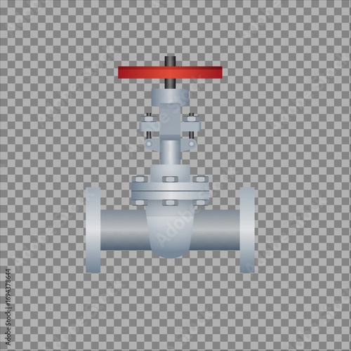 Industrial Metal Gate Valve with Red Handle for Plumbing and Pipeline Systems