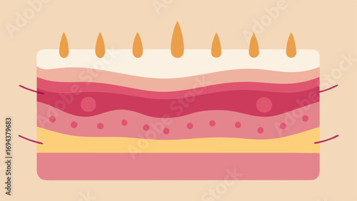 Collagen Fiber Structure An illustration of healthy skin layers with visible collagen fibers appearing in a dense and organized matrix highlighting their importance in skin