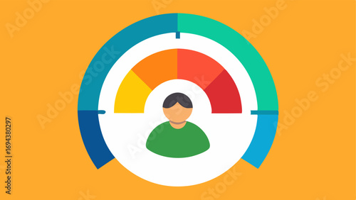 Biological Age Widget A circular gauge showing a persons biological age compared to their chronological age with a vibrant color gradient and an arrow indicating the current value.