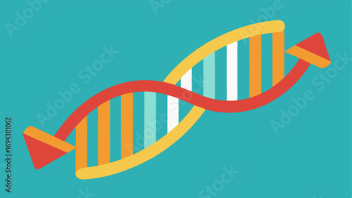 DNA Strand and Targeting Vector A simple illustration showing a bright doublehelix DNA strand with arrows pointing to certain genes indicating selection for therapy.
