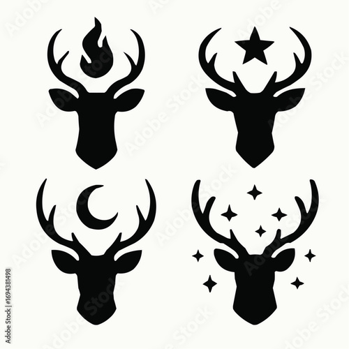 black and white deer