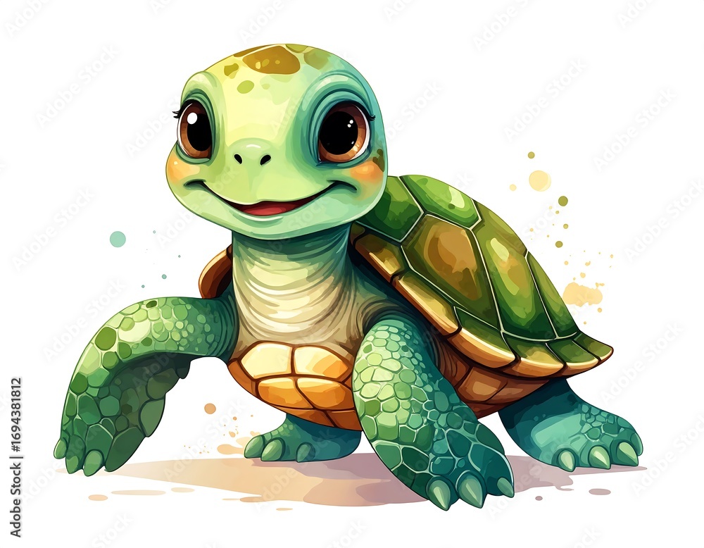 Obraz premium Cute cartoon turtle