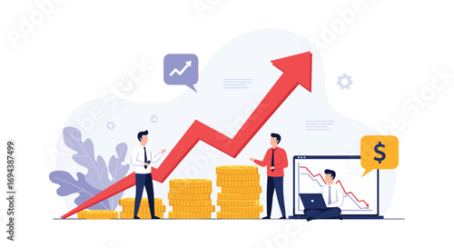Business growth strategies increasing revenue and achieving financial success through smart investments and market analysis
