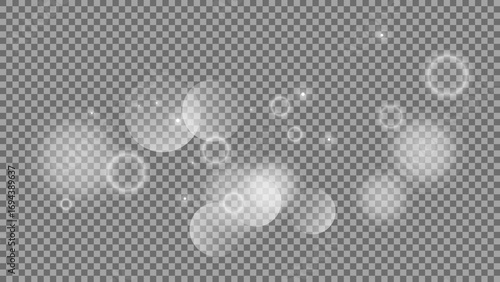 Bokeh circles on transparent background