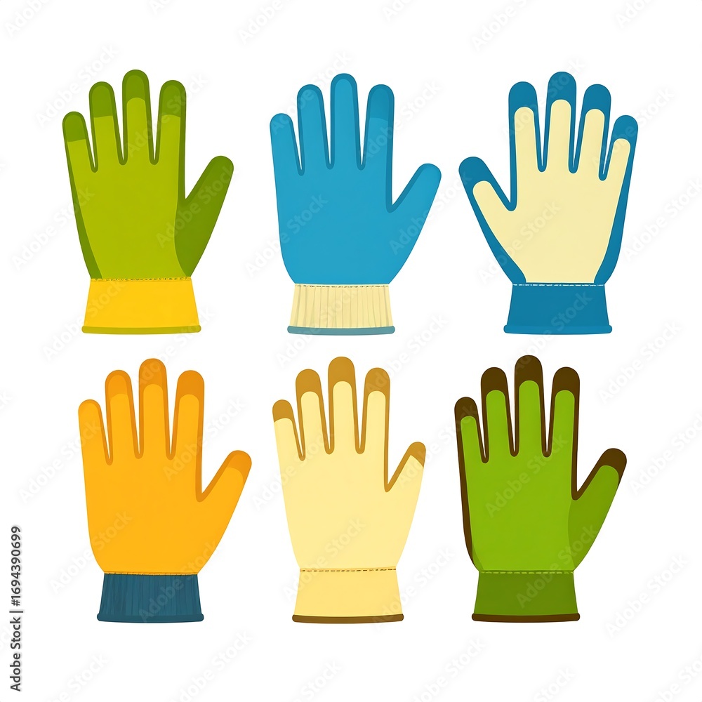 Obraz premium Assorted colorful work gloves
