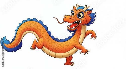 Cartoon dragon illustration colorful fantasy character isolated