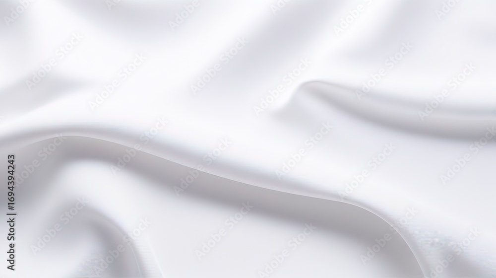Fototapeta premium Smooth White Fabric Texture with Soft Drapes and Gentle Curves