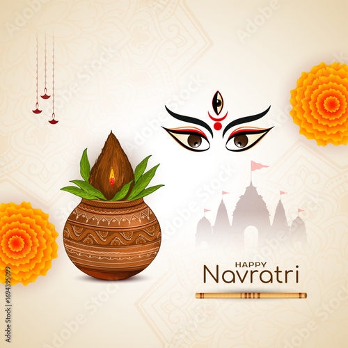 Happy Navratri traditional Indian festival greeting background