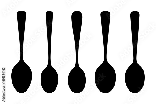 silhouette of spoons cutlery tableware