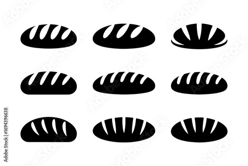 freshly baked bread loaves silhouette