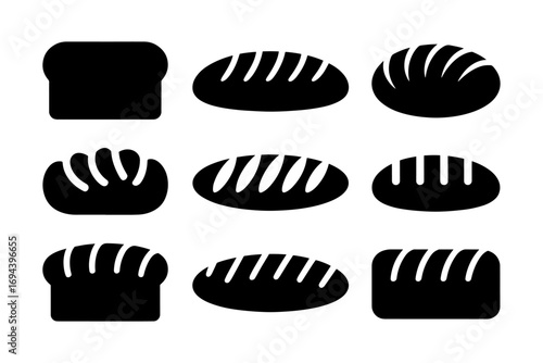 freshly baked bread loaves silhouette