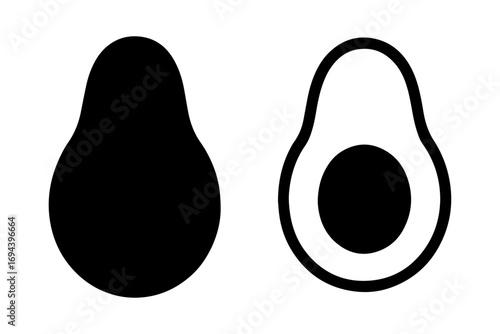 silhouette of avocado healthy food 