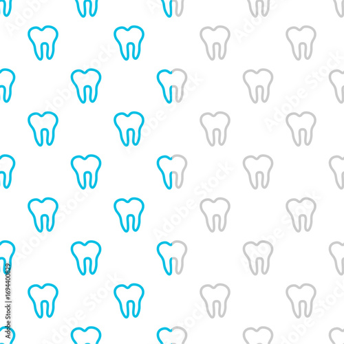 doodle Teeth Pattern background. doodle tooth pattern background. dental seamless pattern background.