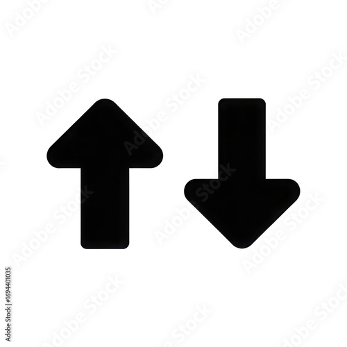 Free Download Simple up and down arrows icon representing direction choice or navigation options transparent background - GFXLoad