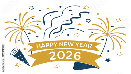 New happy year 2026  design vector illustration for T- shirt. Exclusive T-shirt design.