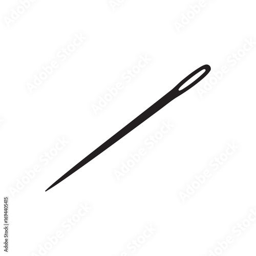 Sewing needle silhouette vector flat illustration design on white background