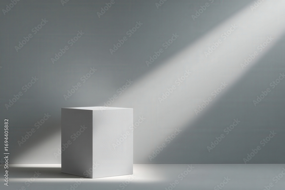 Fototapeta premium create photorealistic ultraminimalist composition that features single object illuminated by rays of light against