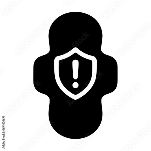 Women's Safety Pad Silhouette – Black SVG Minimal Icon, Single Element, Transparent Graphic