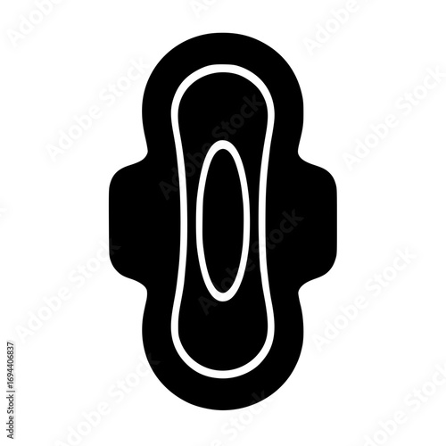 Women's Safety Pad Silhouette – Black SVG Minimal Icon, Single Element, Transparent Graphic