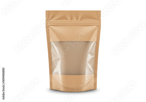 Versatile Kraft pouch with clear window for product display, food packaging, and branding opportunities