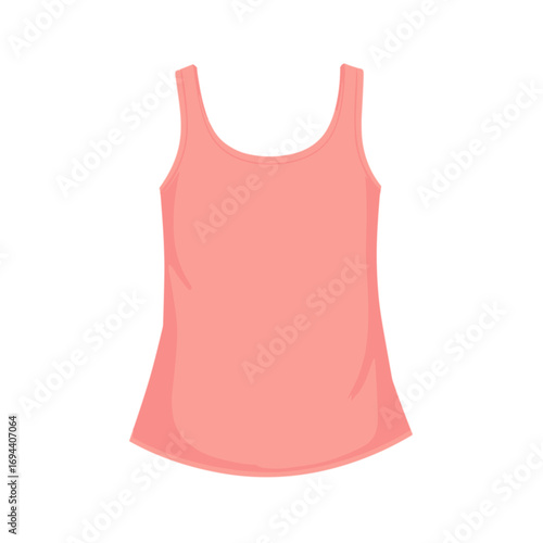Coral sleeveless tank top in modern design and soft material  