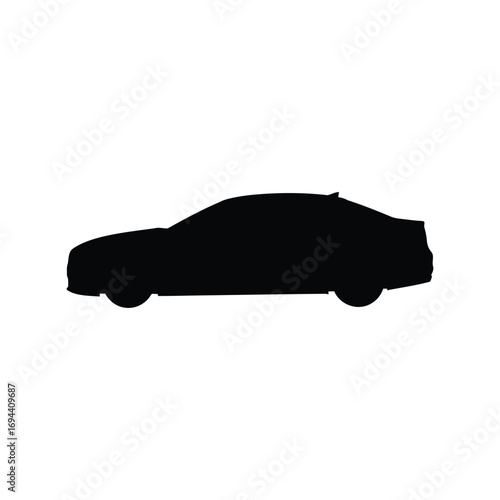 Sleek sedan silhouette isolated on white clean automotive design vector art vector