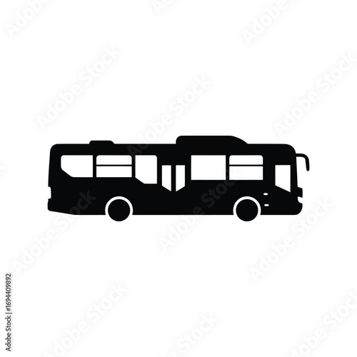 Obraz na plátně Modern city public transport bus silhouette for urban mobility graphics vector