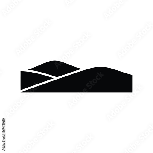 Abstract landscape silhouette of rolling hills gentle waves minimalist design vector