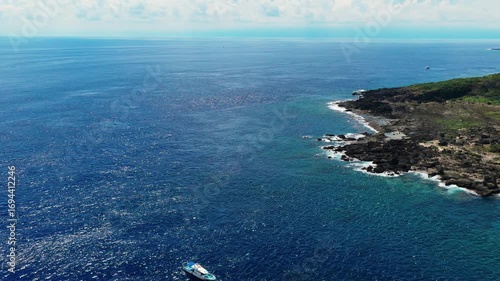 Aerial view of green island in Taiwan