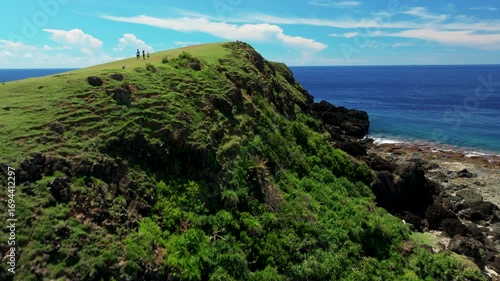 Aerial view of green island in Taiwan