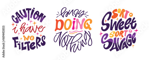 Trendy hand drawn doodle lettering quote about sarcasm. Lettering for t-shirt design, mug print, bag print, clothes fashion. 100% hand drawn vector image.