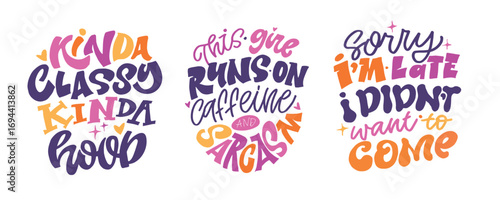 Trendy hand drawn doodle lettering quote about sarcasm. Lettering for t-shirt design, mug print, bag print, clothes fashion. 100% hand drawn vector image.