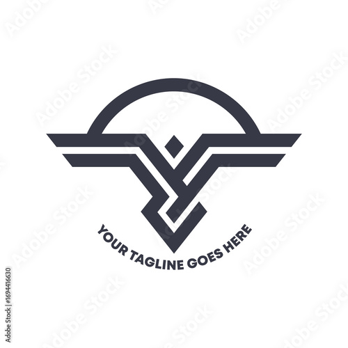 Stylish bird wing symbol logo icon template