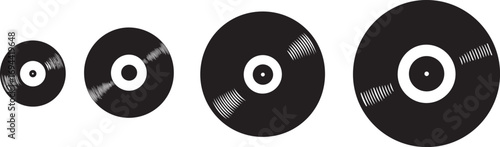 Minimalist vinyl record silhouette 