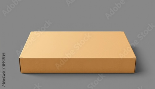 Minimalist Cardboard Box on Gray Surface