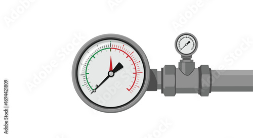 Industrial pipeline pressure gauge monitoring system for safety