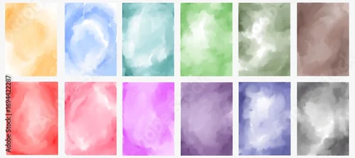 Panel kuchenny z motywem Abstract hand drawn watercolour backgrounds set